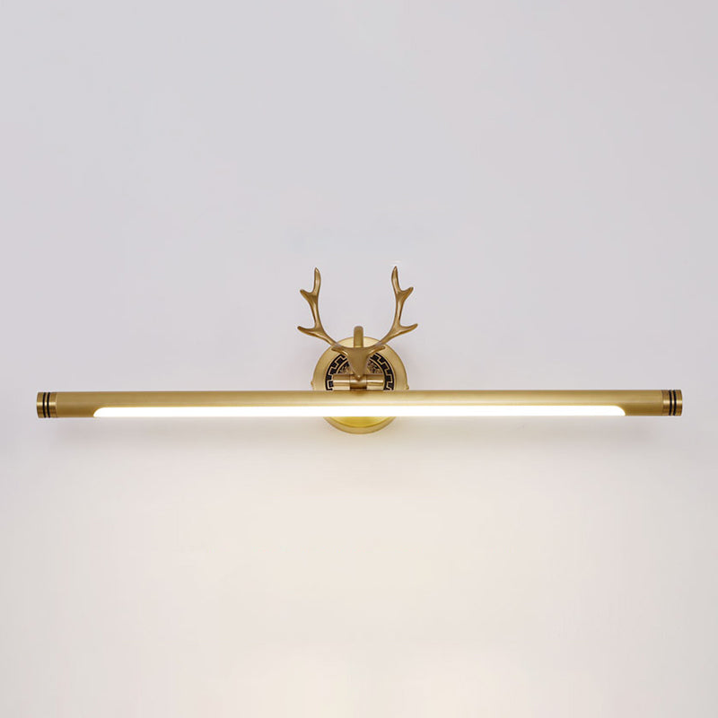 Metal Linear Shape Wall Light Modern Style 1-Light Mirror Wall Mounted Light