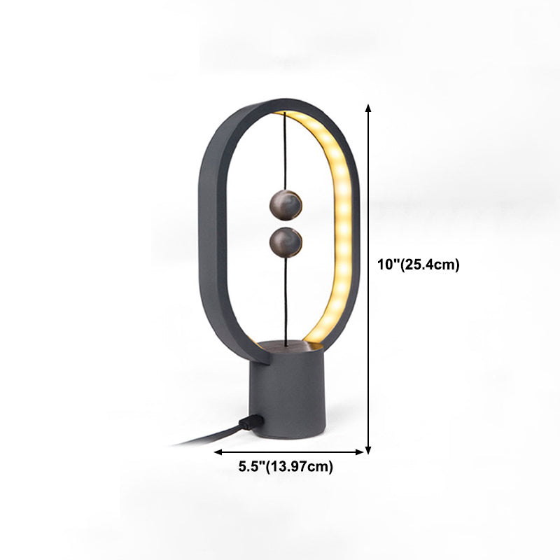 Modern Style Geometry Shape Table Light Metal 1 Light Nightstand Lamps for Bedside