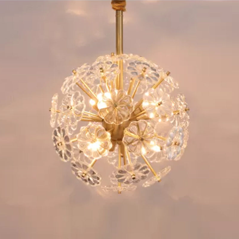 Glass Decorative Chandelier Modern Flower Shape Light for Restaurant and Hotel