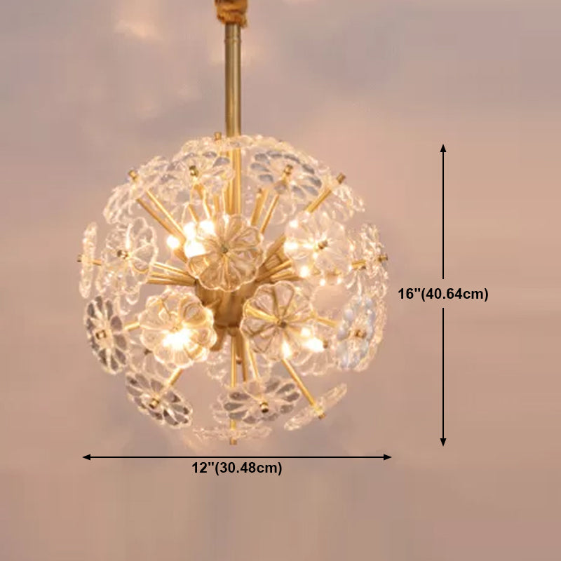 Glass Decorative Chandelier Modern Flower Shape Light for Restaurant and Hotel