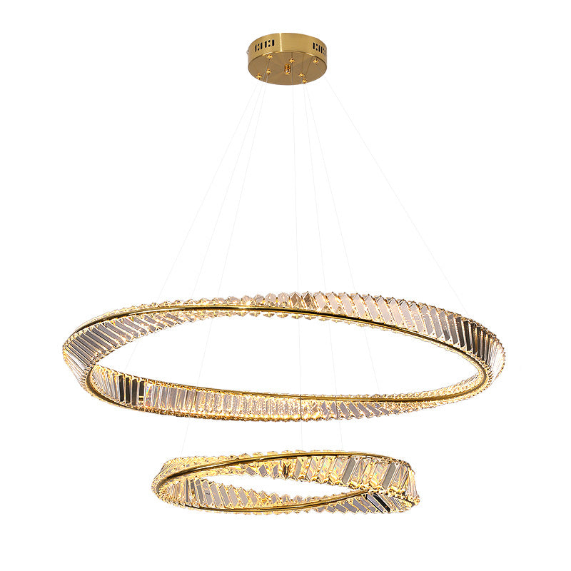 Modern Style Chandelier Lighting Fixtures Crystal Hanging Chandelier in Gold