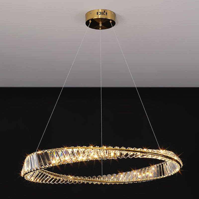 Modern Style Chandelier Lighting Fixtures Crystal Hanging Chandelier in Gold