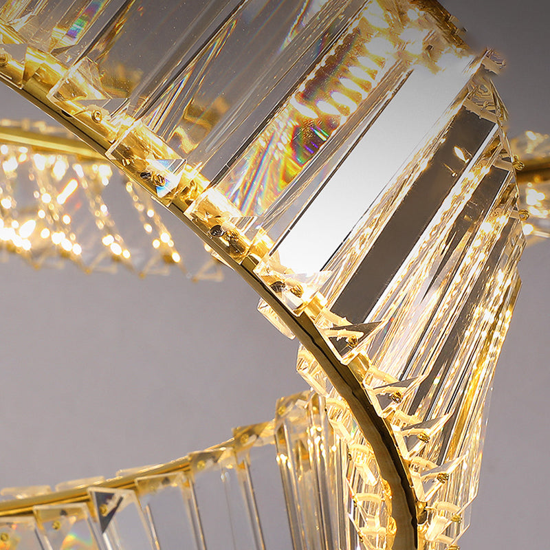 Modern Style Chandelier Lighting Fixtures Crystal Hanging Chandelier in Gold