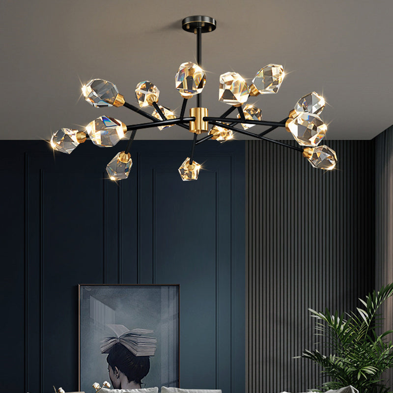 Modern Style Sputnik Chandelier Lighting Crystal Chandelier in Black