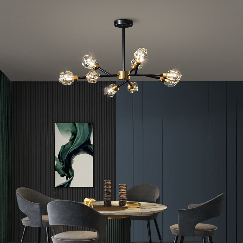 Modern Style Sputnik Chandelier Lighting Crystal Chandelier in Black