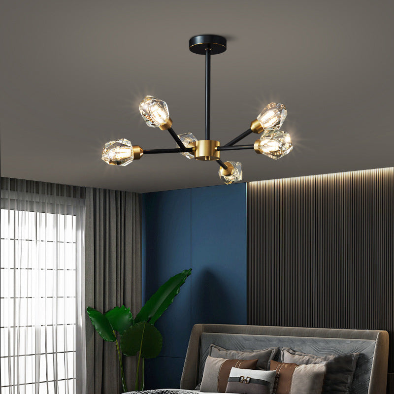 Modern Style Sputnik Chandelier Lighting Crystal Chandelier in Black