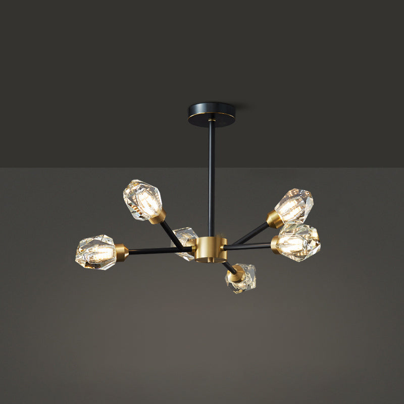 Modern Style Sputnik Chandelier Lighting Crystal Chandelier in Black