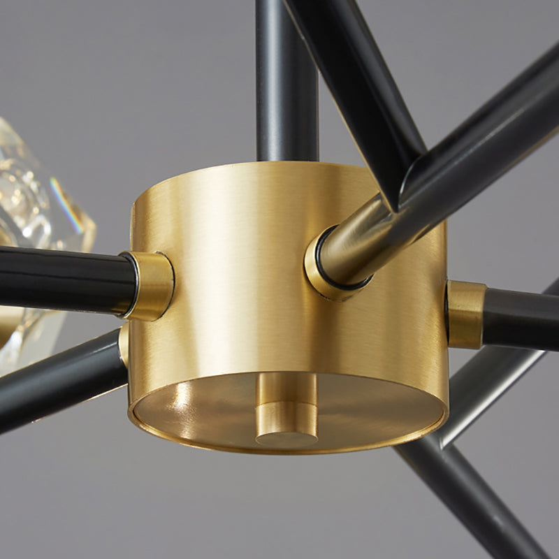Modern Style Sputnik Chandelier Lighting Crystal Chandelier in Black