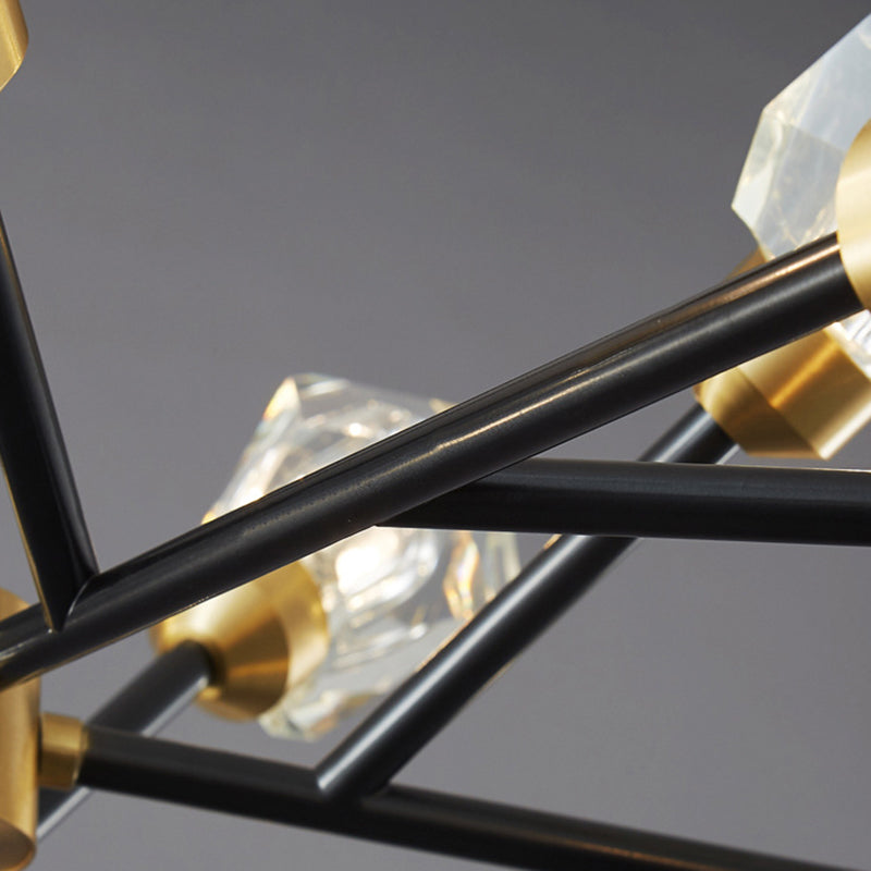 Modern Style Sputnik Chandelier Lighting Crystal Chandelier in Black