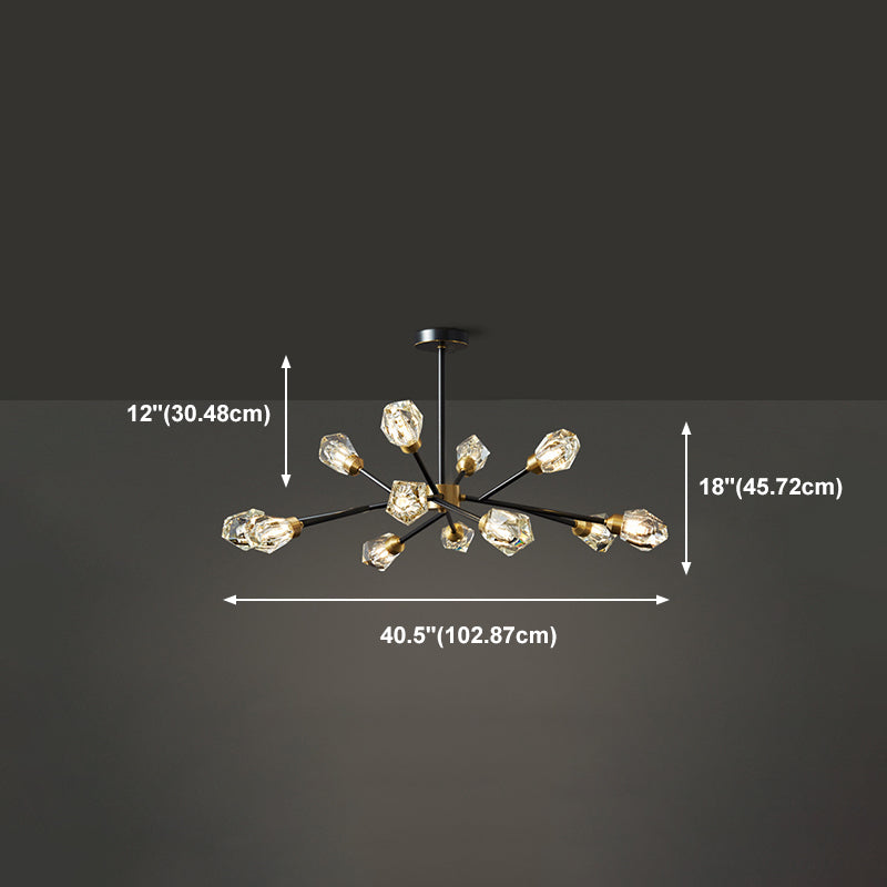 Modern Style Sputnik Chandelier Lighting Crystal Chandelier in Black