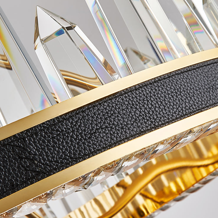 Contemporary Chandelier Light Fixture K9 Crystal Pendant Chandelier in Black