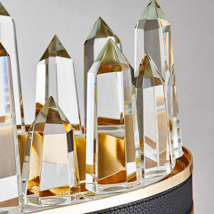 Contemporary Chandelier Light Fixture K9 Crystal Pendant Chandelier in Black