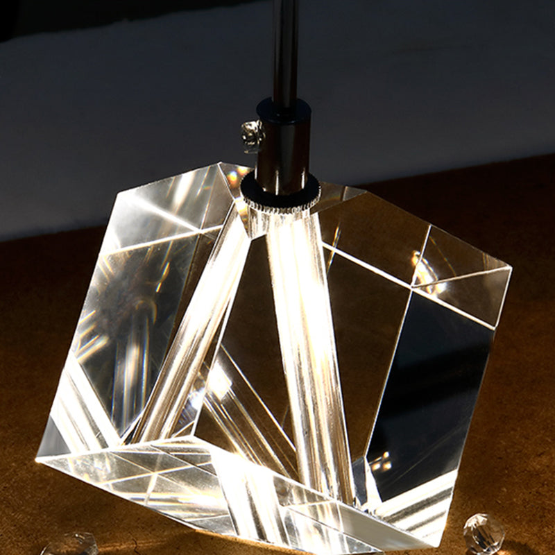 Contemporary Sputnik Chandelier Lighting Beveled Crystal Ceiling Chandelier in Black