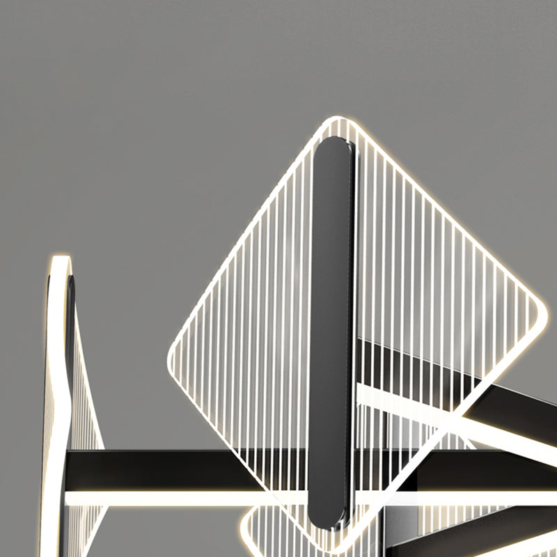 Creative Acrylic LED Chandelier Modern Style Pendant Light in Black for Bedroom