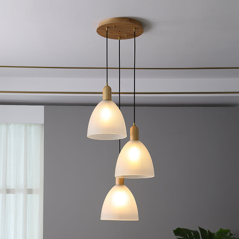 Colgante colgante de tazón múltiple iluminación colgante de vidrio moderno para sala de estar