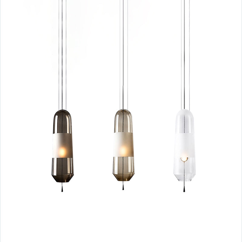 1 Light Unique Hanging Pendant Modern Style Glass Hanging Lighting for Restaurant