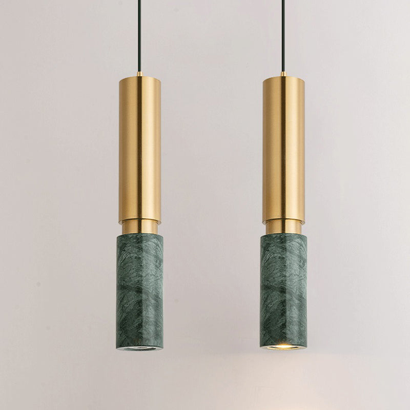 1-Light Line Hanging Pendant Modern Style Marble Hanging Lighting for Living Room