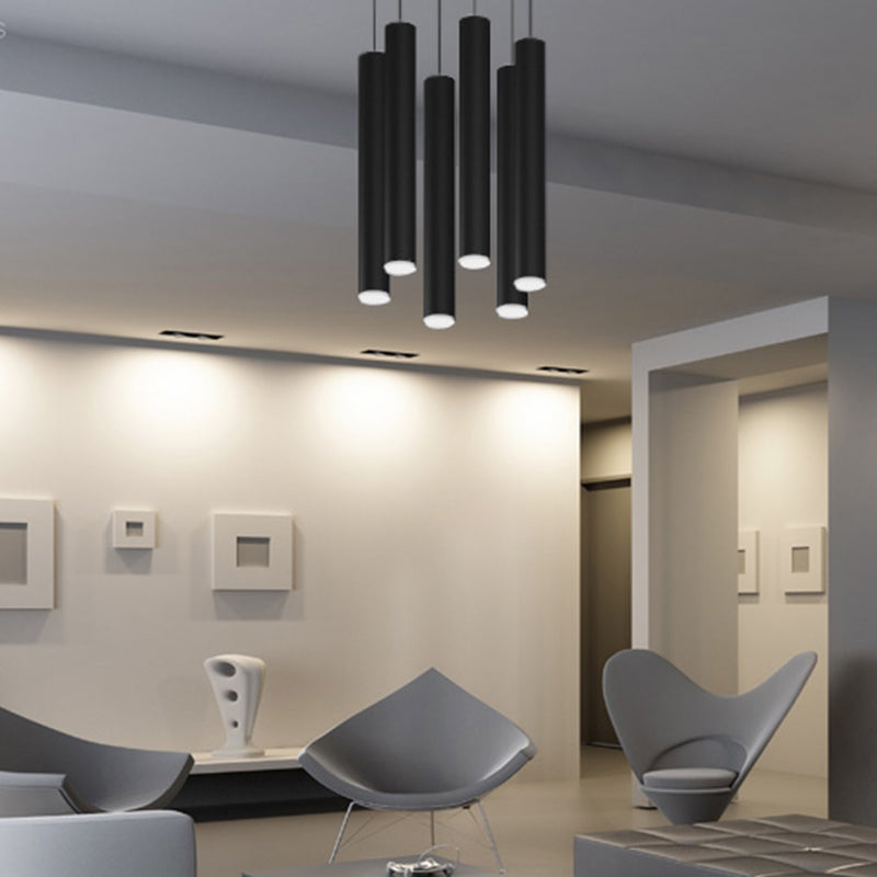 Forme cylindrique Métal Hanging Light Moderne Style 1 Lumière Lumière Lumière
