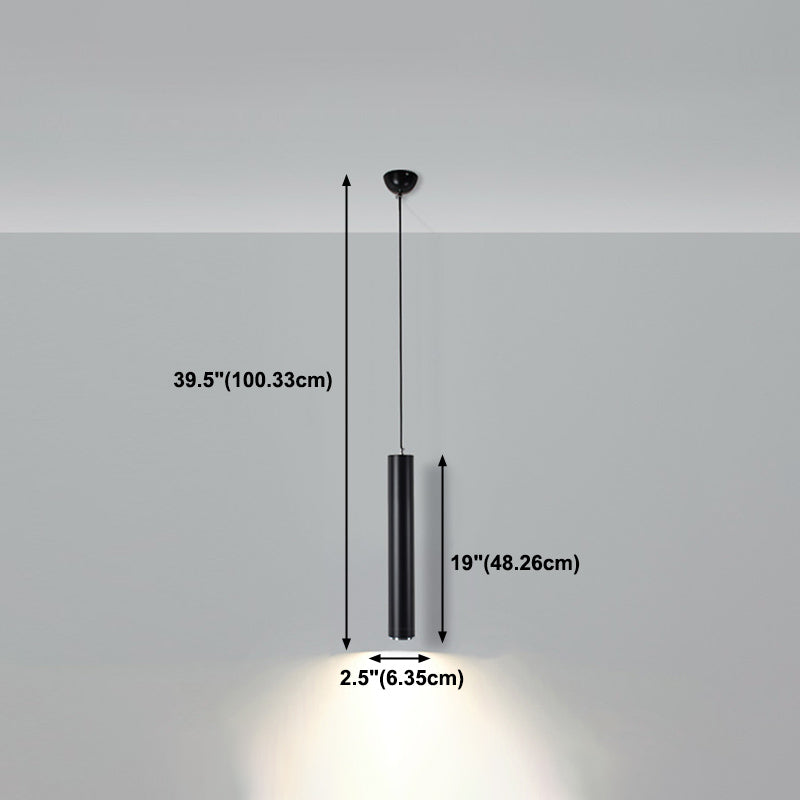 Forme cylindrique Métal Hanging Light Moderne Style 1 Lumière Lumière Lumière