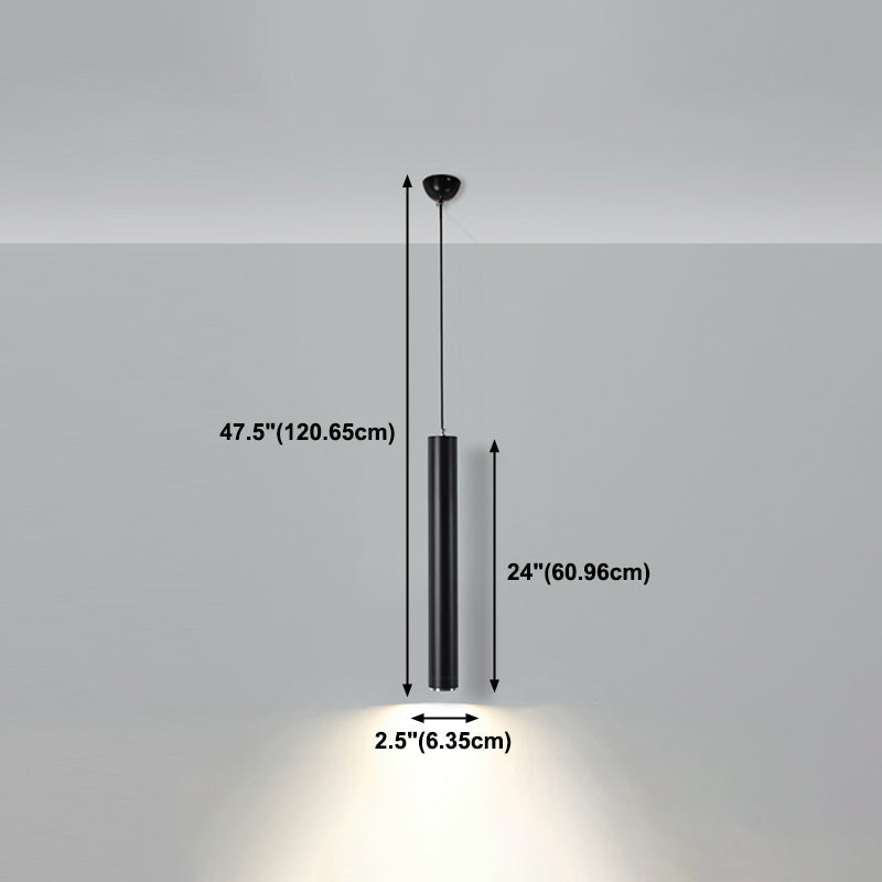 Forme cylindrique Métal Hanging Light Moderne Style 1 Lumière Lumière Lumière