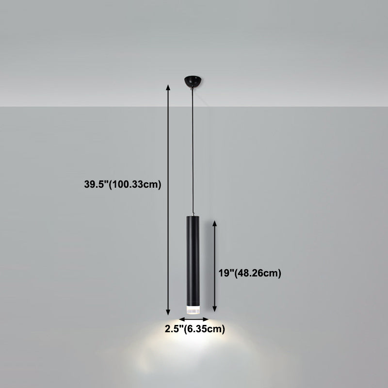 Forme cylindrique Métal Hanging Light Moderne Style 1 Lumière Lumière Lumière