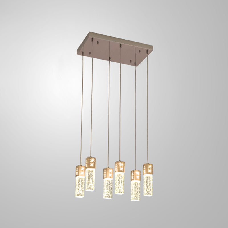 Rectangle moderne RECTANGE D'ÉCLIGNE CRISTAL MULTI LILLES KIT LAMP