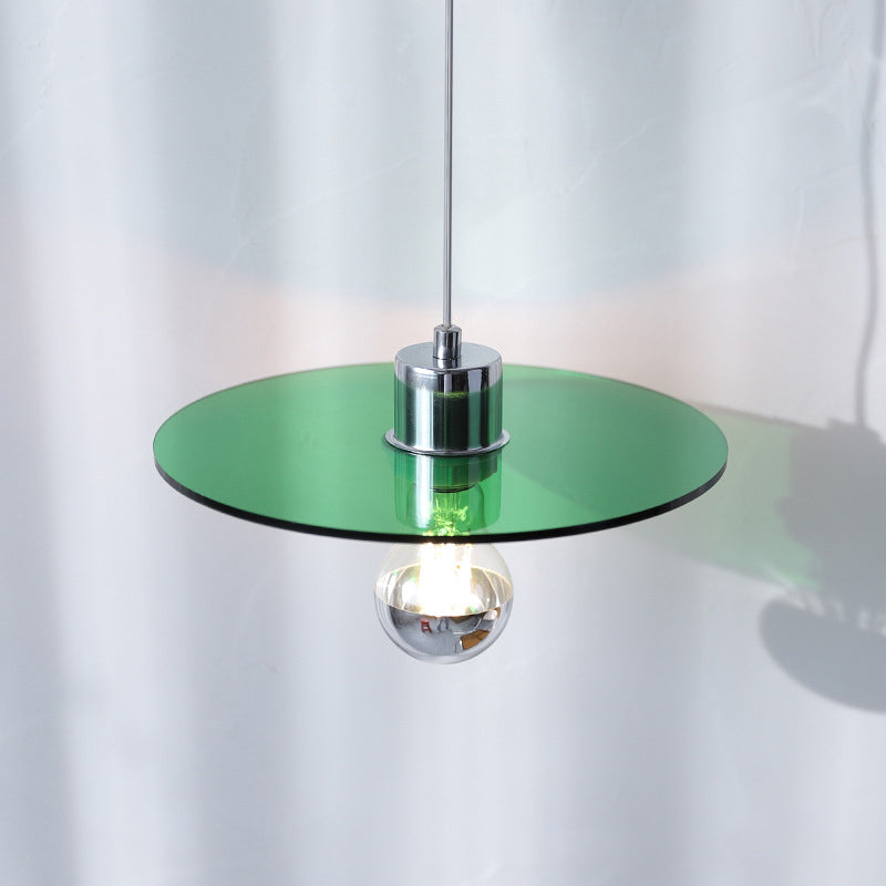 Circle Shape Hanging Lighting Modern Style Metal 1 Light Hanging Lamp for Bedside