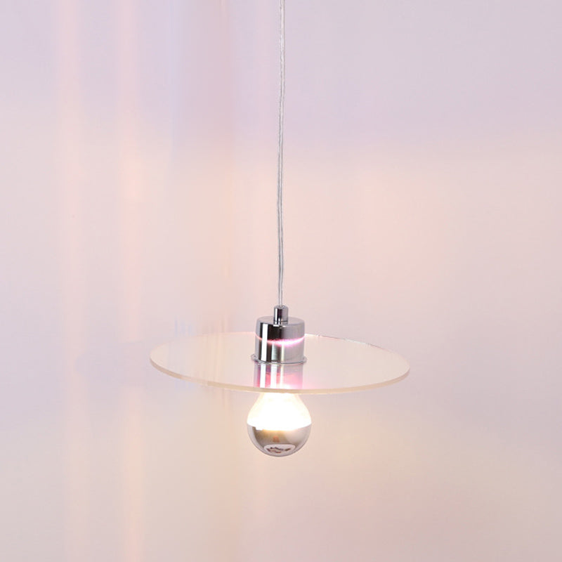 Circle Shape Hanging Lighting Modern Style Metal 1 Light Hanging Lamp for Bedside