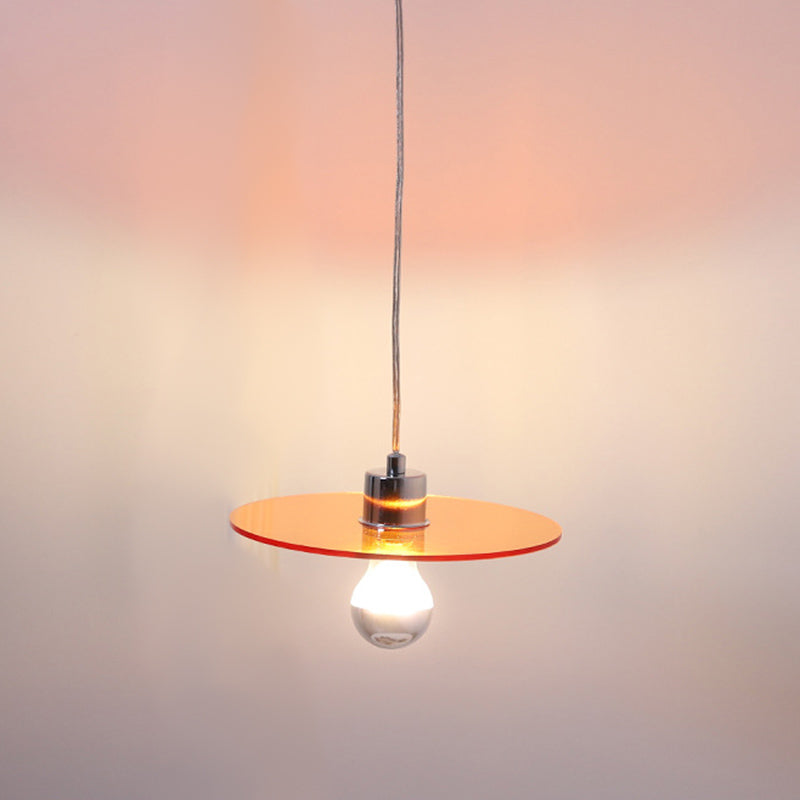 Circle Shape Hanging Lighting Modern Style Metal 1 Light Hanging Lamp for Bedside