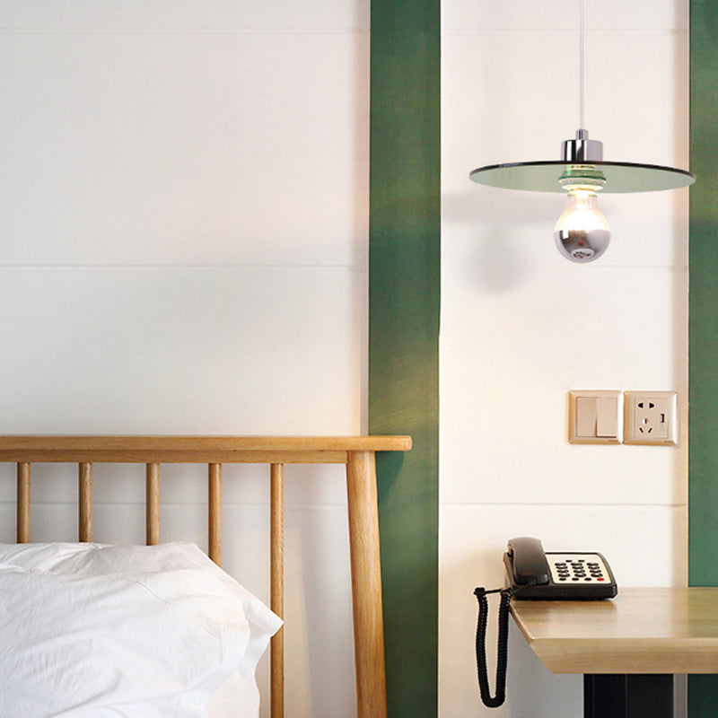 Circle Shape Hanging Lighting Modern Style Metal 1 Light Hanging Lamp for Bedside