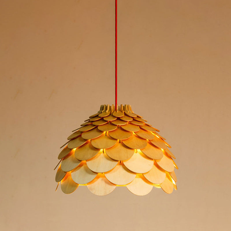 Éclairage de suspension en bois moderne minimaliste pour salon