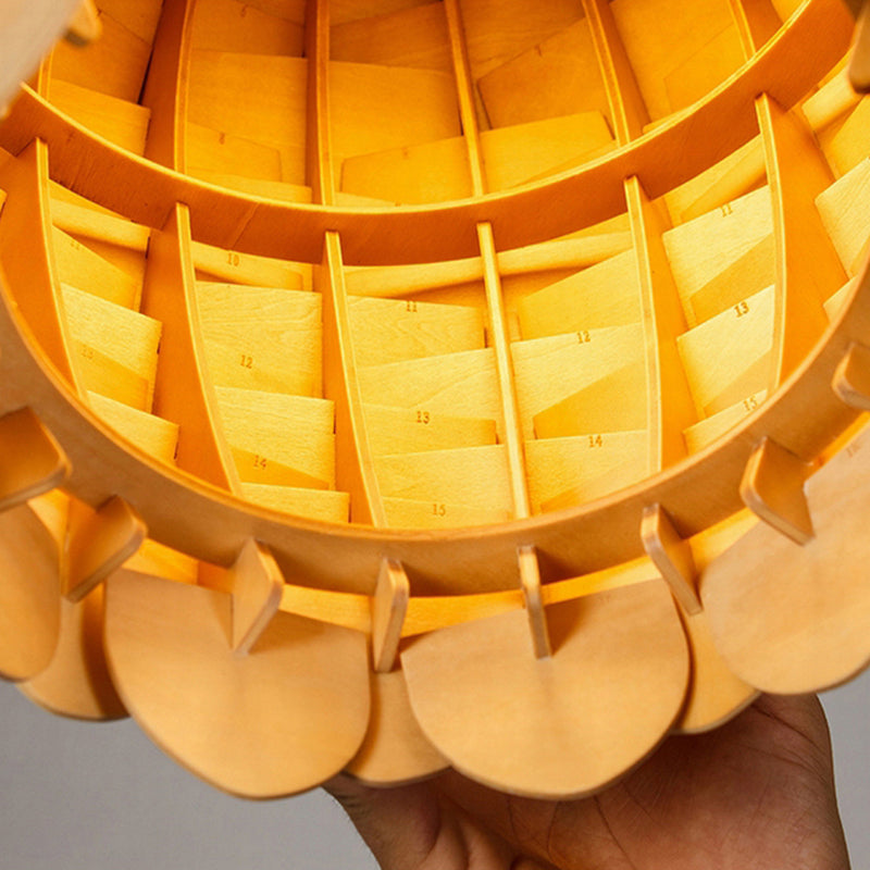 Éclairage de suspension en bois moderne minimaliste pour salon