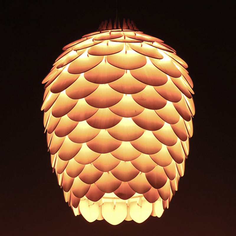 Éclairage de suspension en bois moderne minimaliste pour salon