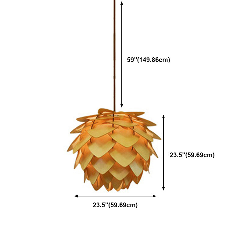 Éclairage de suspension en bois moderne minimaliste pour salon