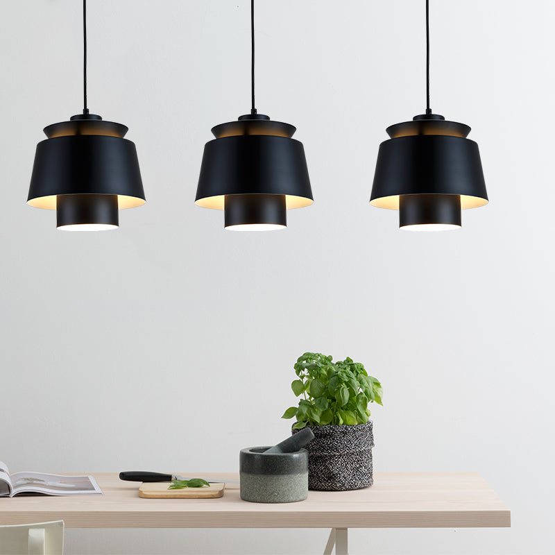 Luminaire pendant multicouche macaron aluminium 1 lampe à chute