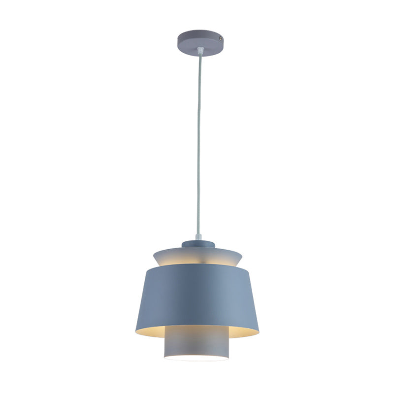 Luminaire pendant multicouche macaron aluminium 1 lampe à chute