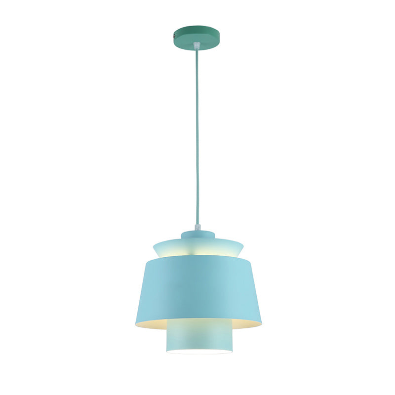 Luminaire pendant multicouche macaron aluminium 1 lampe à chute