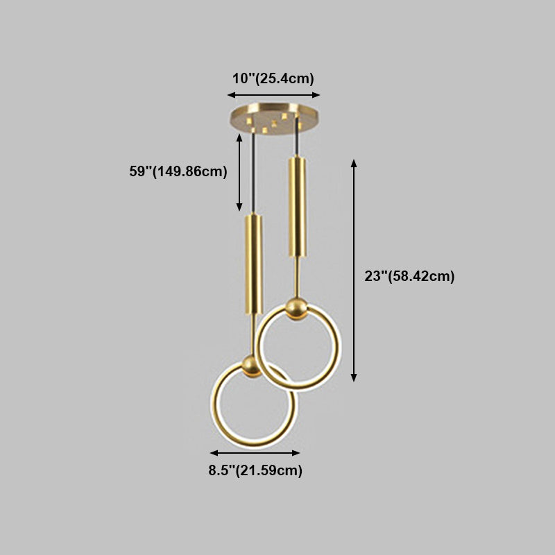 Lumière suspendue linéaire minimaliste Aménagement d'éclairage pendentif moderne pour le salon