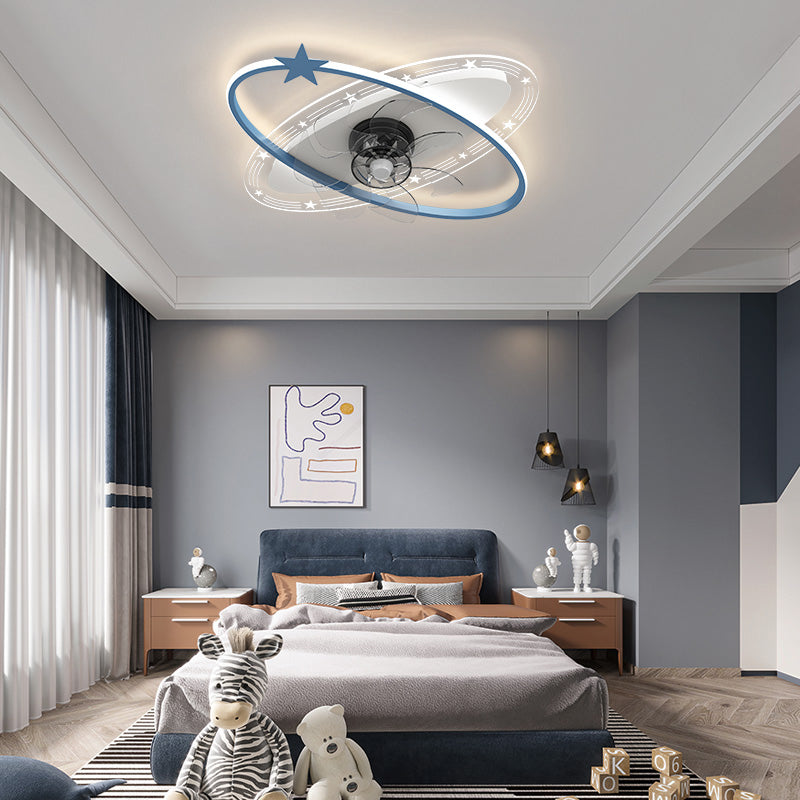 Metall Geometrische Flush Mount Lüfter Leicht modern