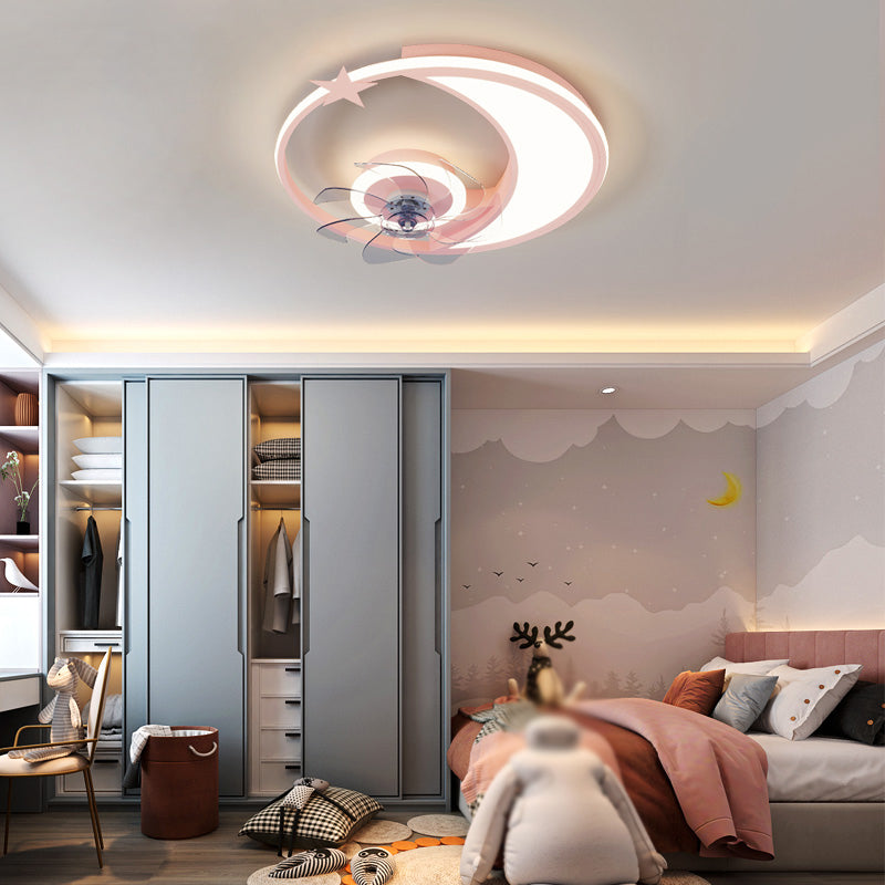 Metall Geometrische Flush Mount Lüfter Leicht modern
