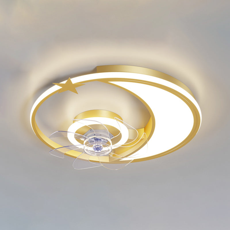 Metall Geometrische Flush Mount Lüfter Leicht modern