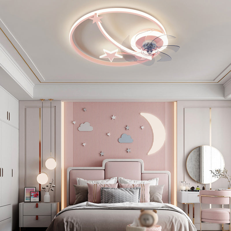 Metall Geometrische Flush Mount Lüfter Leicht modern
