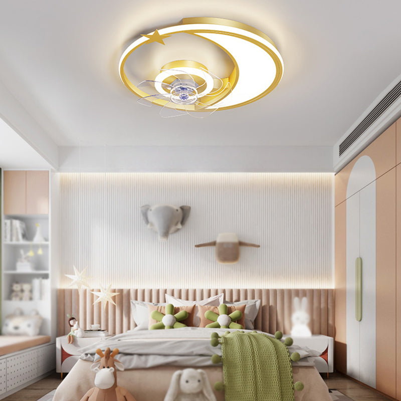 Metall Geometrische Flush Mount Lüfter Leicht modern
