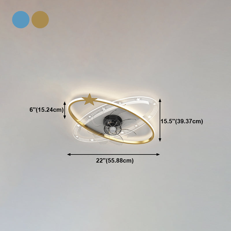 Metall Geometrische Flush Mount Lüfter Leicht modern