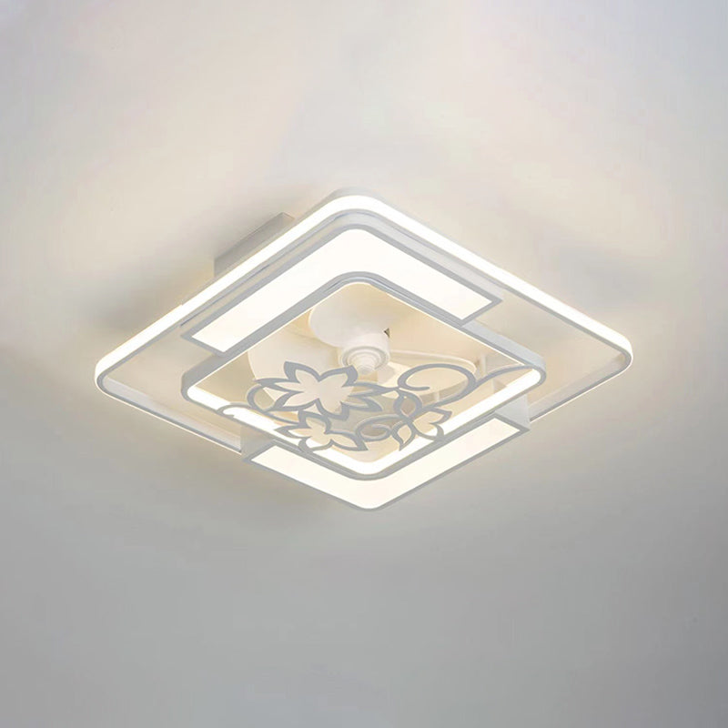 Nordic Style Geometric Fan Light Metal LED Flush Mount Light for Living Room