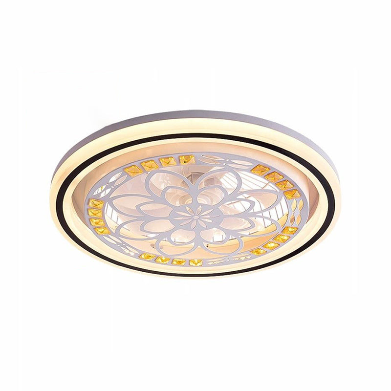 Nordic Style Geometric Fan Light Metal LED Flush Mount Light for Living Room