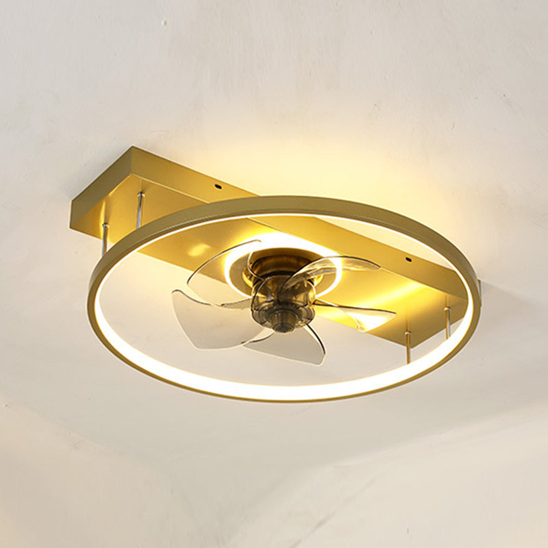 Nordic Geometric Fan Light Metal LED Flush Mount Light for Living Room