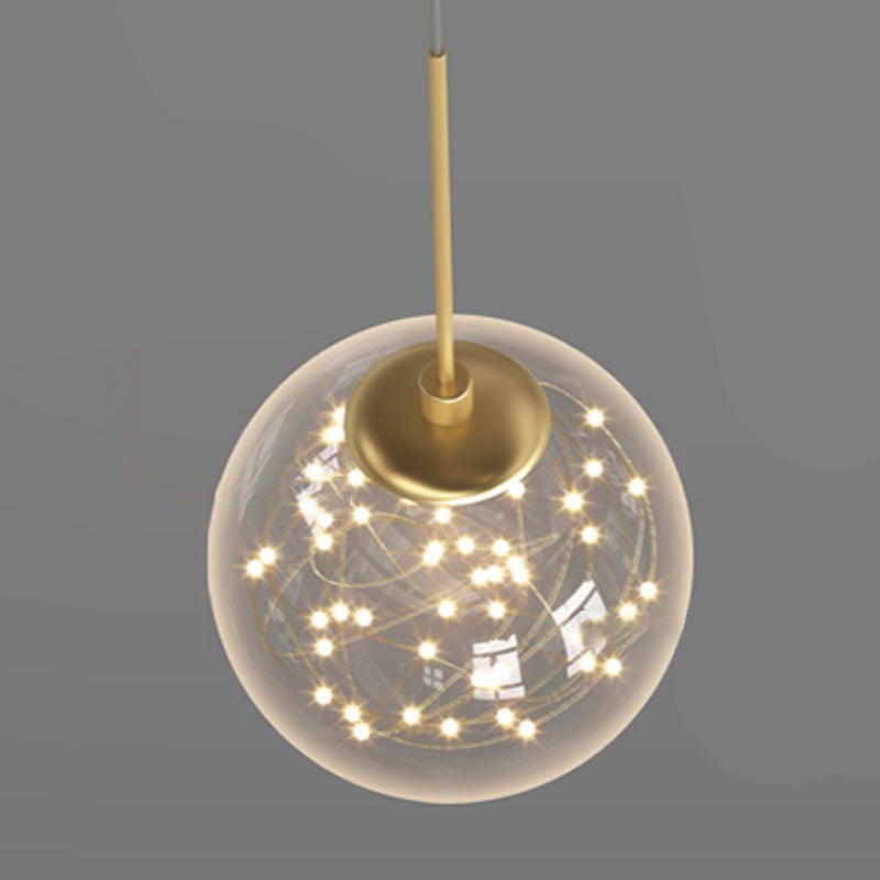 Ball Shape Glass Hanging Light Modern Style 2 lumières suspendues luminaire