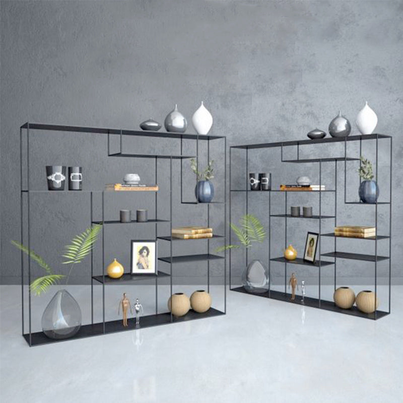 Modern Style Open Shelf Bookcase with Metal Rectangular Shelve