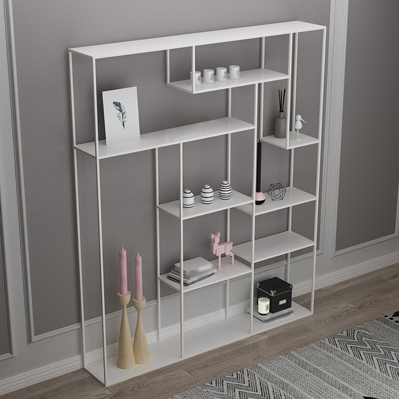 Modern Style Open Shelf Bookcase with Metal Rectangular Shelve